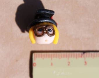 "Graduate" polymer clay face bead