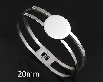 1 Piece Stainless Steel Bracelet 20mm Blank Setting