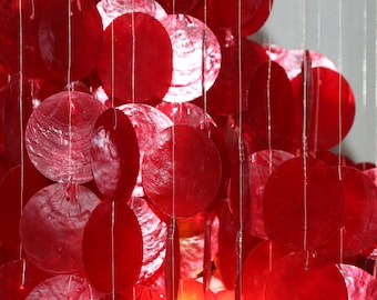 Vintage Red Capick Shell Chandelier light 1960’s, 1970's never used