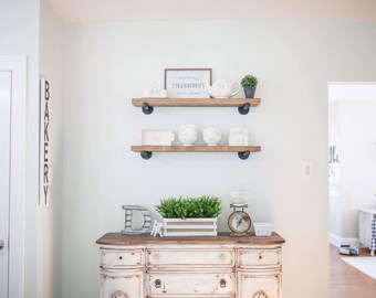 Rustic Industrial Farmhouse Pipe Shelves
