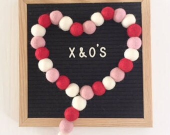 XO Valentine's Day POM garland