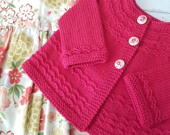 Little Cardigan - Size 1 - Hand Knitted - Pure Merino Wool