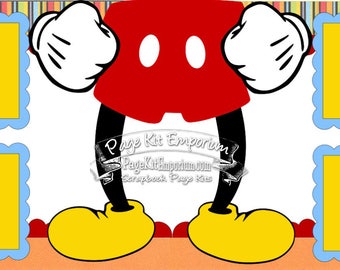 Scrapbook Page Kit Layout Disney Summer Vacation Mickey Boy Girl 2 page Scrapbook Layout Kit 2
