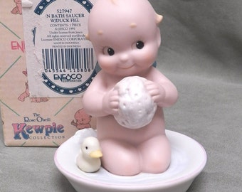 Kewpie Enesco Taking a Bath with Duck