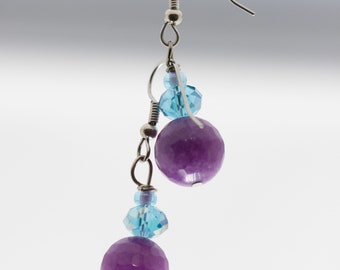 Purple and Light Blue Earrings