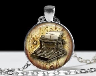 Writer Jewelry Typewriter Necklace Pendant Wearable Pendant Charm Typewriter Jewelry