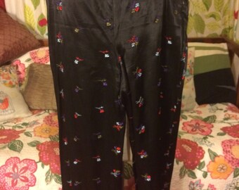 Retro 60's wide leg satin pants