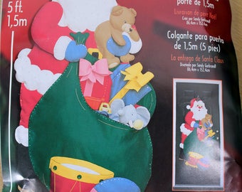 Bucilla Felt Door Hanging Santa Deliveries 5 feet tall