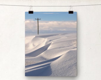 Snowy Landscape, Winter Photo, Snow Drifts, Canadian Photography