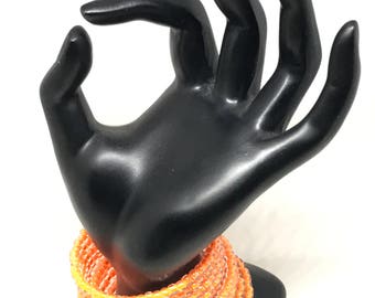 Wrap Bracelet-Tribal Orange Glow