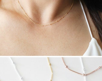 Dainty Necklace, Gold Necklace, Simple Necklace, Layering Necklace, Long Necklace, Delicate Necklace, Everyday Necklace, Bridesmaid Necklace