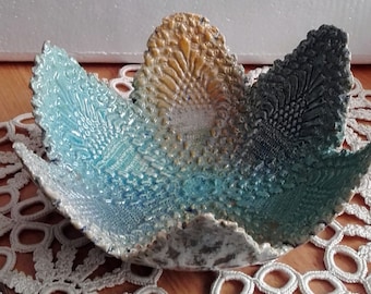Small ceramic bowl, wedding gift, lace pottery, Handmade ceramic bowl, Round ceramic bowl, Decorative bowl, Star bowl, table bowl, clay bowl