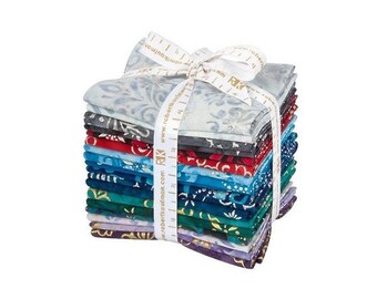 Batik Snowflakes Fat Quarter Bundle 18 Cotton Kaufman