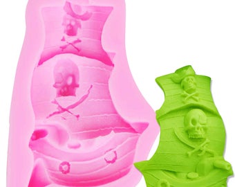 Skull Pirate Ship Silicone Mold