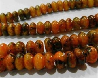 5 yellow chrysocolla azurite 5x8mm beads