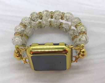 Gold and White Apple Watch band - 38MM - 42MM - Apple Watch Bands - Apple Watch Band Women