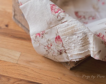 Newborn Prop Layer - Patchwork Quilt Layer, Newborn Layer, Sitter Layer