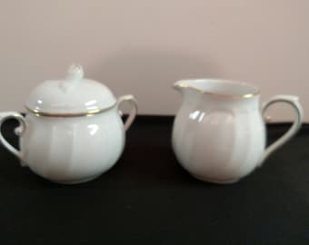 Mikasa Wedding Band Creamer and Sugar Set