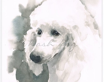 Poodle art print, Poodle art, Poodle print, Poodle gift, Poodle wall art, Poodle watercolor, Giclee print from original watercolor painting.
