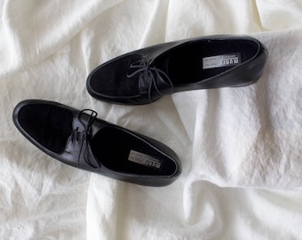 Black Leather and Suede Oxford