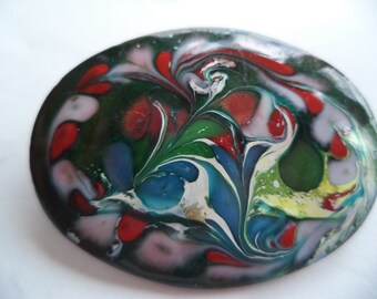 Vintage Unsigned Enamel Abstract Brooch/Pin