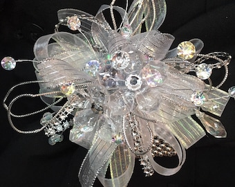 Crystal Wrist Corsage and Boutonniere
