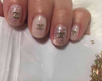 100 pcs Nail Art 3D Nail Design Gold color -