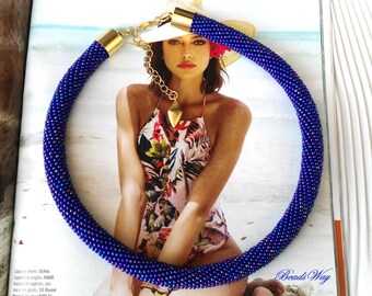Necklace of beads/Night blue/blue Necklace/necklace/Necklace blue/blue night
