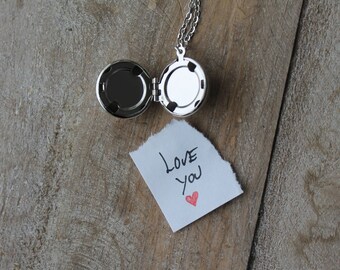 Secret message ball locket necklace