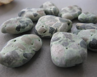 Green Terrazzo Stones, Sea Glass Bulk, Beach Glass Lot, Beach Combed Lot, Art Supply, Craft Supply, Mosaic Supply