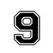 Iron on number 9 for T shirt transfer, instant download