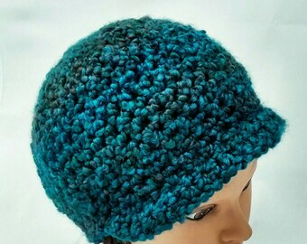 Newsboy hat - custom crochet hat - custom newsboy hat - newsboy beanie hat - custom brimmed hat - custom crochet hat - womens newsboy beanie