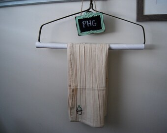 Cactus Embroidered Tea Towel