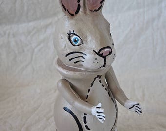 Bunny Rabbit found object folk art sculpture doll