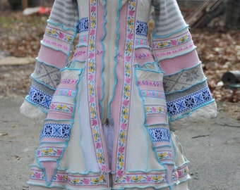 Custom Upcycled Recycled Wool Sweater Coat