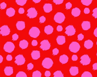 Tula Pink - Tabby Road - Fur Ball Fabric - Strawberry Fields