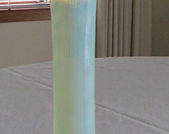 REDUCED PRICE - Opalescent Vaseline Glass Vase - Circa 1900's