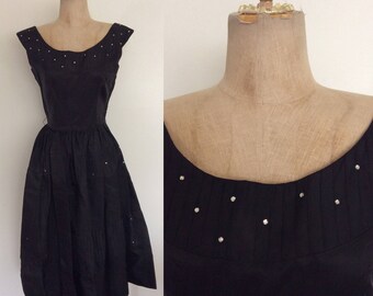 1950's Rhinestone Satin Party Dress by Jonathan Logan Size Small by Maeberry Vintage