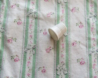 vintage green floral ticking pillow cover