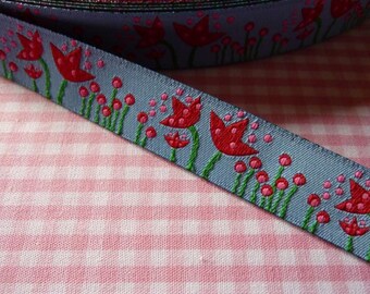 Webband "Traumland”, Tulips, Blau von Blaubeerstern Design