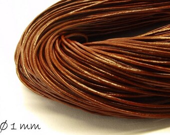 5 m leather Strap brown, Ø 1 mm