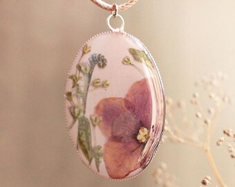 Pendant with Violet and Herbs