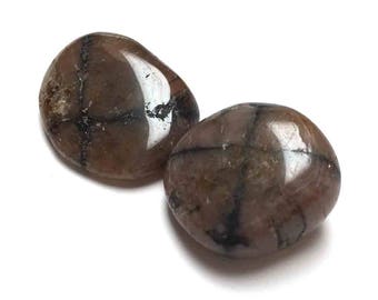 Tumbled Chiastolite. Medium. Cross Stones. Andalusite. Gemstone. Undrilled. Wire Wrapping Stone. 25mm - 35mm. One (1)