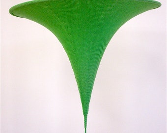 Knitted Chandelier Ceiling Light Pendant Lampshade - Bright Green - 18" (46cm) diameter