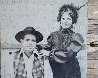 Vintage Photo Tin Type Couple old Photo
