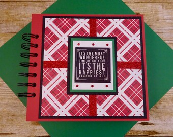 CLEARANCE - Christmas Scrapbook Album, Pre-made Christmas Scrapbook, Christmas Mini Album