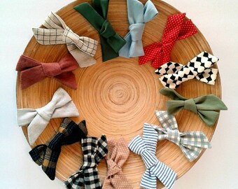 Hair bow choose one modern vintage plaid rust olive cream