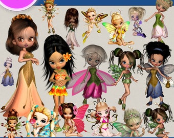 LITTLE SPRING FAIRY clipart png images, Digital Cliparts, Stickers, Png file, Transparent Backgrounds, digital print, printable images
