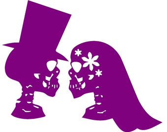 Day of The Dead, Wedding Couple, Sugar Skull, Calavera, Car decal, Vinyl sticker, Dia de los Muertos, Aztec, Mexican, Skeleton, Catrina,