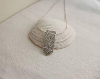 Sterling Silver Textured Pendant Necklace